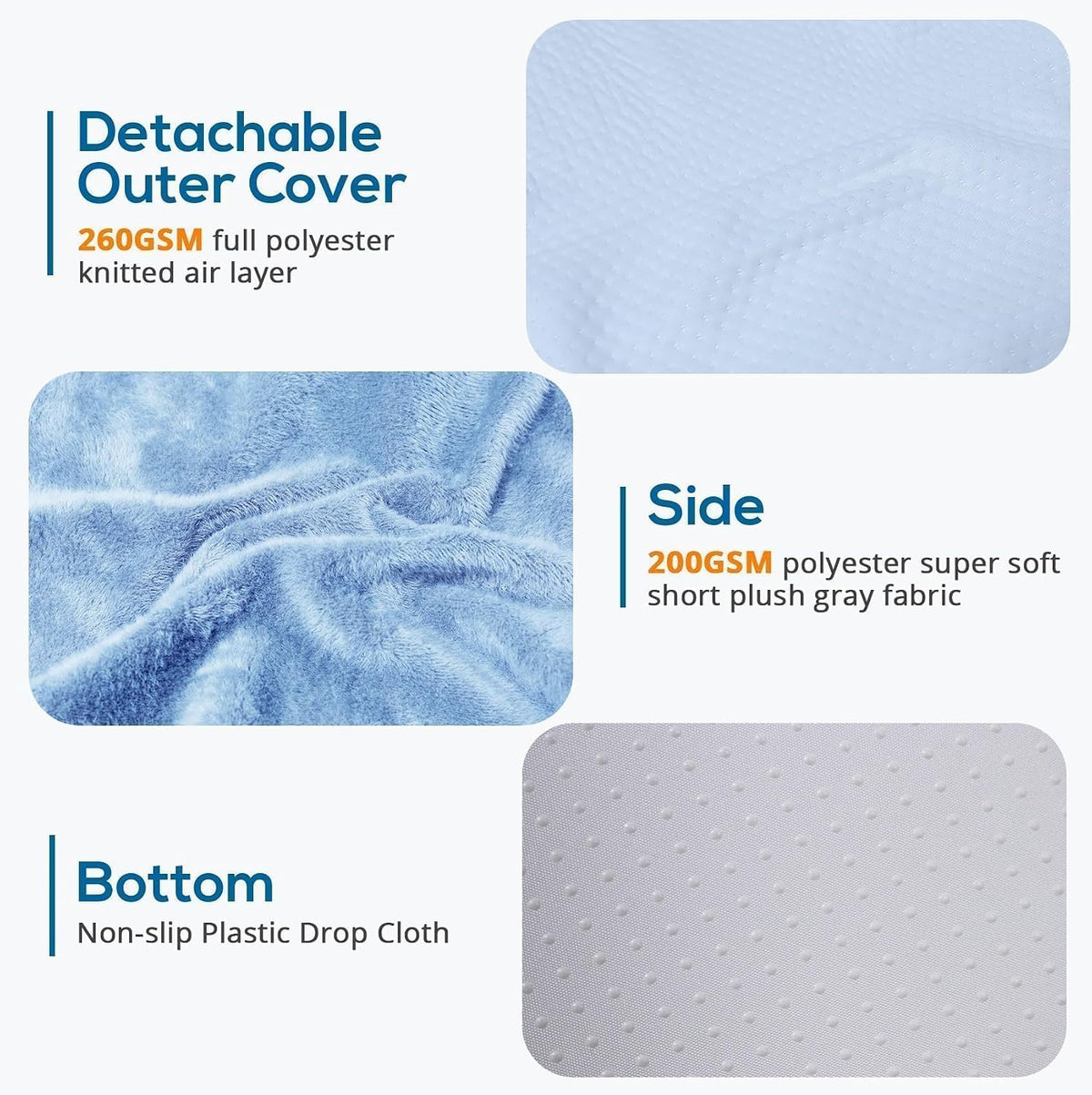 Sasttie Wedge Pillow 24x24x12 inch, Memory Foam Bed Wedge, Cool Grey