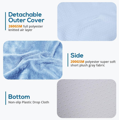 Sasttie Wedge Pillow 24x24x12 inch, Memory Foam Bed Wedge, Cool Grey