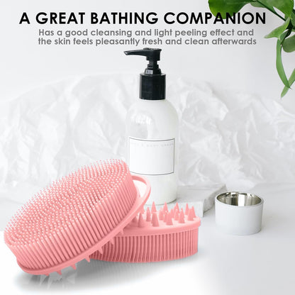 Silicone Body Scrubber – Dual-Sided Silicone Loofah for Shower, Set of 2 Soft Exfoliating Body Bath Shower Scrubber Loofah Brush Easy-to-Clean for Sensitive Kids Women Men All Kinds of Skin