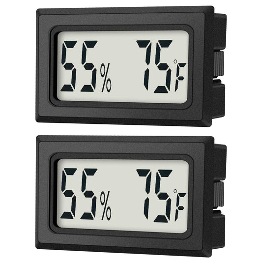 Mini Digital Thermometer 2-Pack Hygrometer Indoor Humidity Monitor Temperature Humidity Gauge Meter with Fahrenheit (℉) for Greenhouse, Garden, Cellar, Closet Etc by DWEPTU