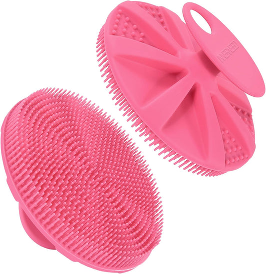 INNERNEED Food-Grade Soft Silicone Body Scrubber Shower Brush, Pink