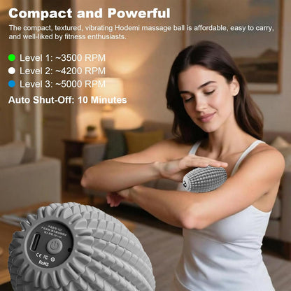 HODEMI Vibrating Massage Ball Roller with Rolling Head, 3 Speeds, Black
