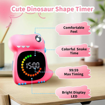 Visual Timer for Kids Light Blue Dinasuor Kids Timer Visual Led Rechargeable Toddler Timer Visual Countdown for Classroom Home Studing Playing
