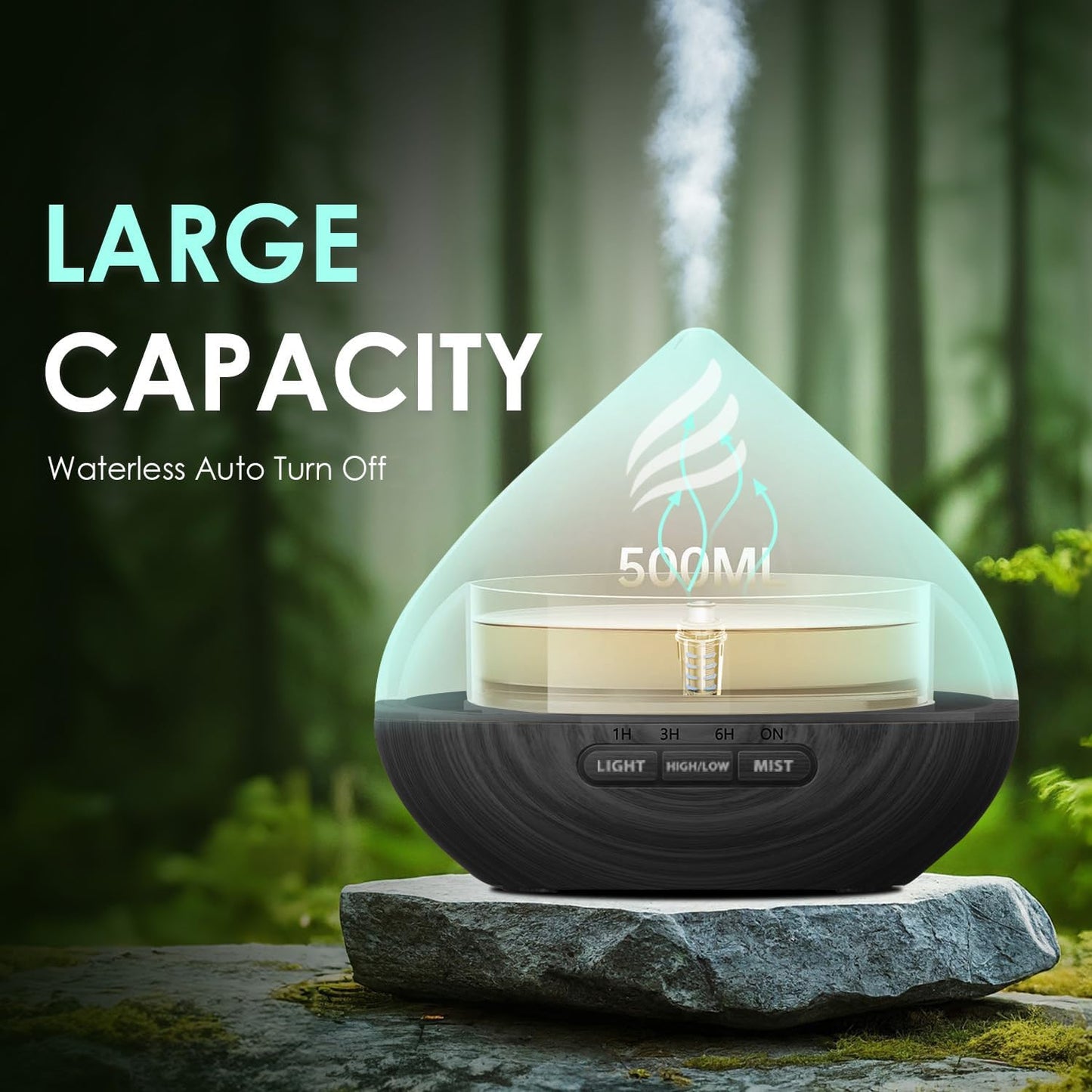 𝟔𝟖%𝐨𝐟𝐟 Essential Oil Scent Diffuser: 500ML Aroma Diffuser for Home Bedroom - 14 Colors LED, Remote Control, Ultra-Quiet Cool Mist Scent Diffuser with Timer for Family - Camel