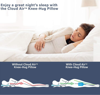 Vaunn Medical Cloud Air Side Sleeper Memory Foam Knee Pillow and Leg Positioner Cushion to Soothe Back, Leg and Hip Discomfort