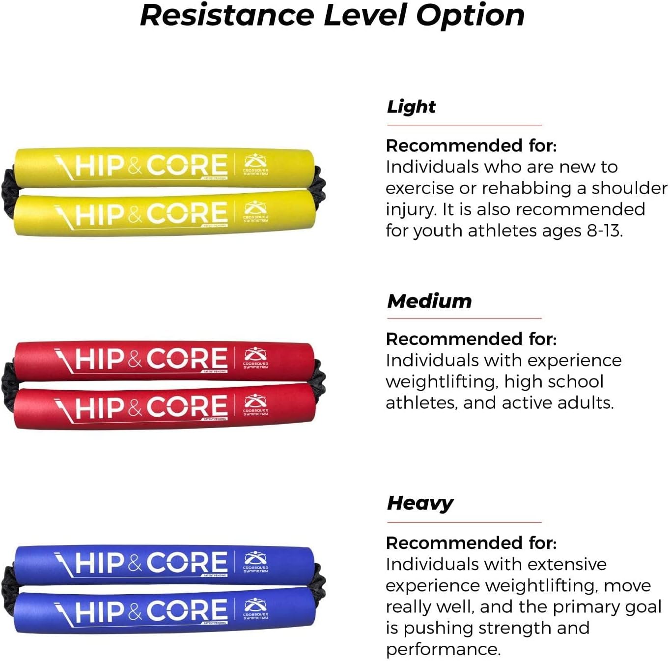 Crossover Symmetry Hip & Core System - Loop Resistance Home Workout Bands to Stretch and Strengthen Legs, Butt, Hips, Thighs and Glutes, Includes Online Exercise & Training Guide