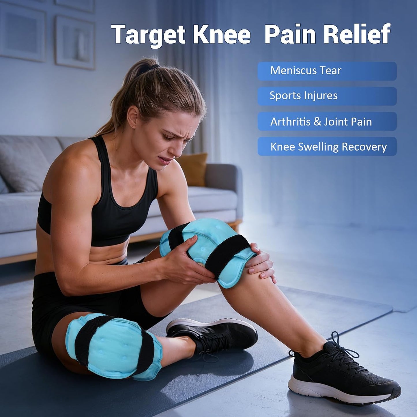 Comfytemp Knee Ice Pack Wrap for Injury Reusable Gel, FSA Eligible HSA, Knee Hot Cold Therapy for Leg Pain Relief, Replacement, Arthritis, Recovery, After Surgery, Women Gift, Fathers Day Dad Men Gift