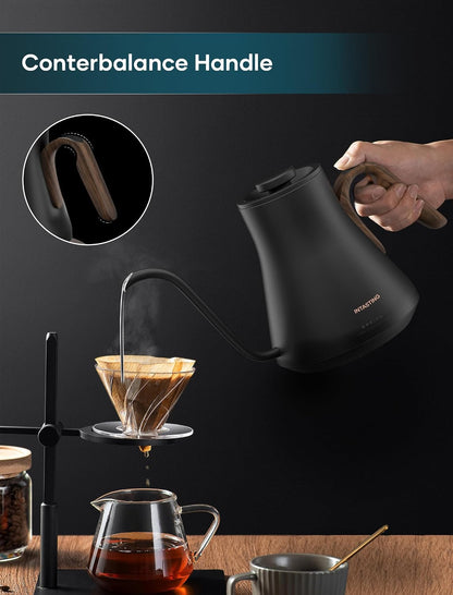 INTASTING Gooseneck Electric Kettle with ±1℉ Temperature Control 0.9 Liter