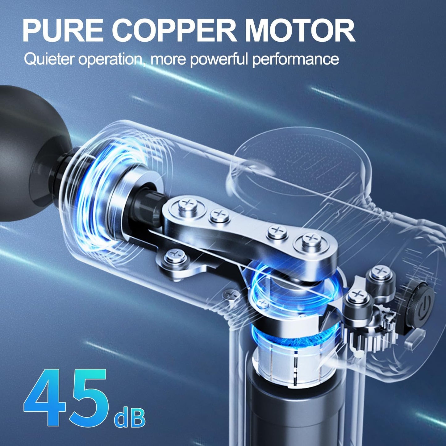 LEERCON Massage Gun Deep Tissue, Silent Motor and Portable Massage Gun with 4 Interchangeable Heads for Deep Muscle Relief and Relaxation, Relax Gift