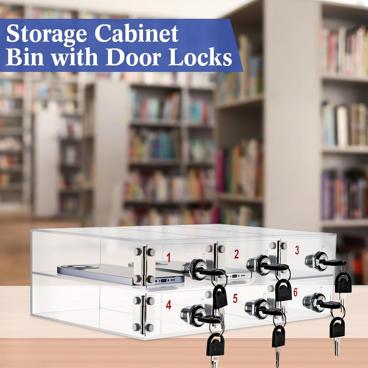 Layhit 20 Slots Cell Phone Locker Box for Classroom, Back to School, Clear