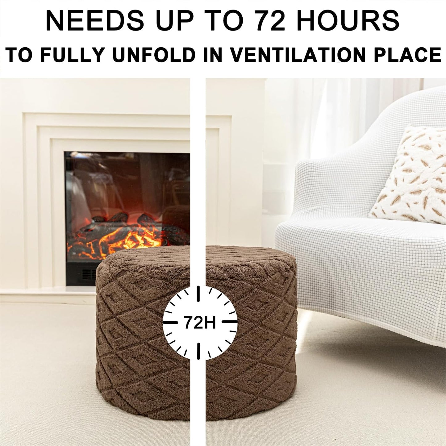 Round Pouf Ottoman 20 x 20 x 14 Inches Boho Poof Home Decor Floor Pouffe Ottoman Foot Rest for Couch Sofa Bean Bag Chairs Living Room Bedroom (Green)