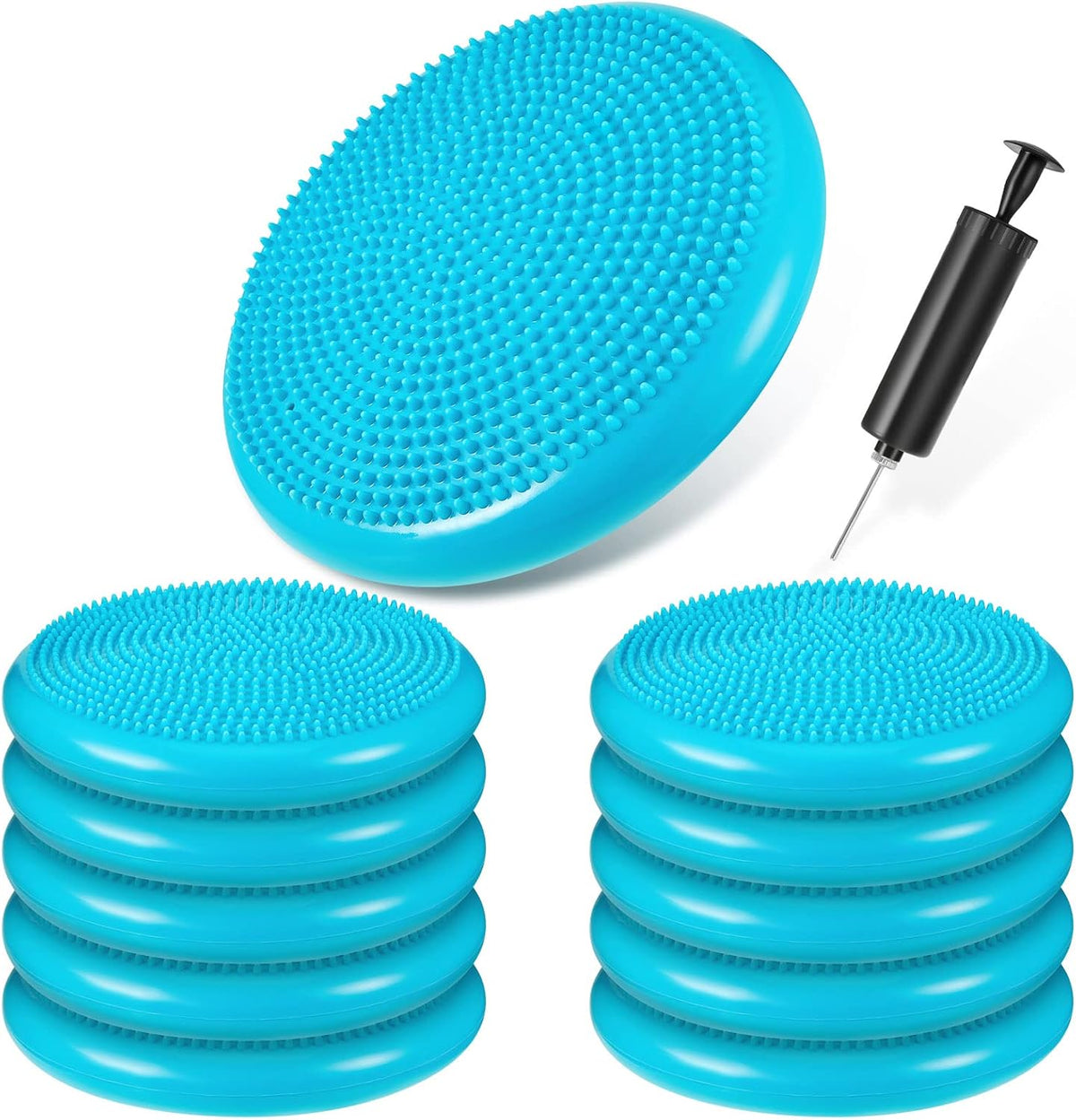 Amylove 10 Pcs Inflated Wobble Cushions for Kids Sensory