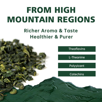 Oolong Tea Bags – Yunnan High-Mountain Oolong Whole Leaf Tea Bags, 25 Bags (5g Each) – Premium Loose Leaf Oolong Tea- Helps Lower Cortisol Levels & Relieve Stress –Smooth Aroma,Low Astringency,Non-GMO