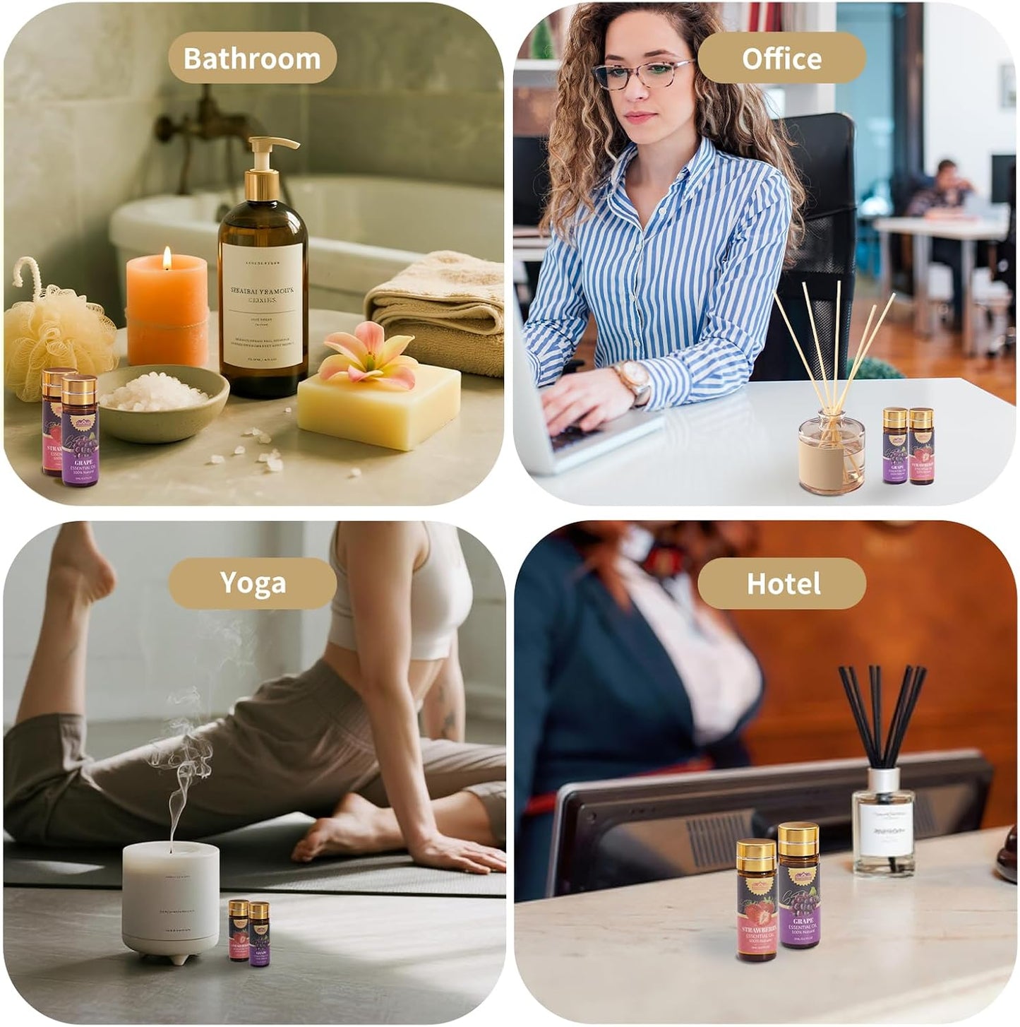 Fragrance Essential Oils Set, Essential Oils for Diffuser, for Home, Skin, Candle & Soap Making-Tea Tree, Lavender, Peppermint, Rose and More, with Gift Card for Friend, Teacher, Mom(20×5ml