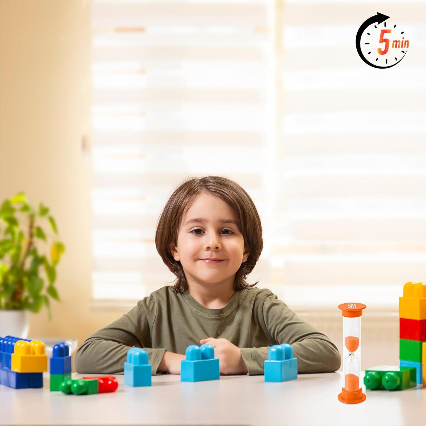 Sand Timer for Kids Set of 3 Small Colorful Hourglass Acrylic Covered Clock 1Min 2Min 5Min for Classroom, Home & Kids Room