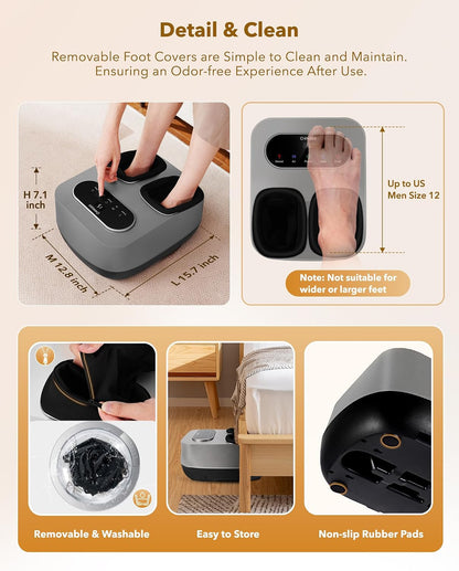 KNQZE Foot Massager with Heat and Remote, Shiatsu Deep Kneading Feet Massager for Plantar Fasciitis & Neuropathy, Foot Warmer, Gifts for Mom Women Men Dad, Fits Up to Men Size 12(Black)