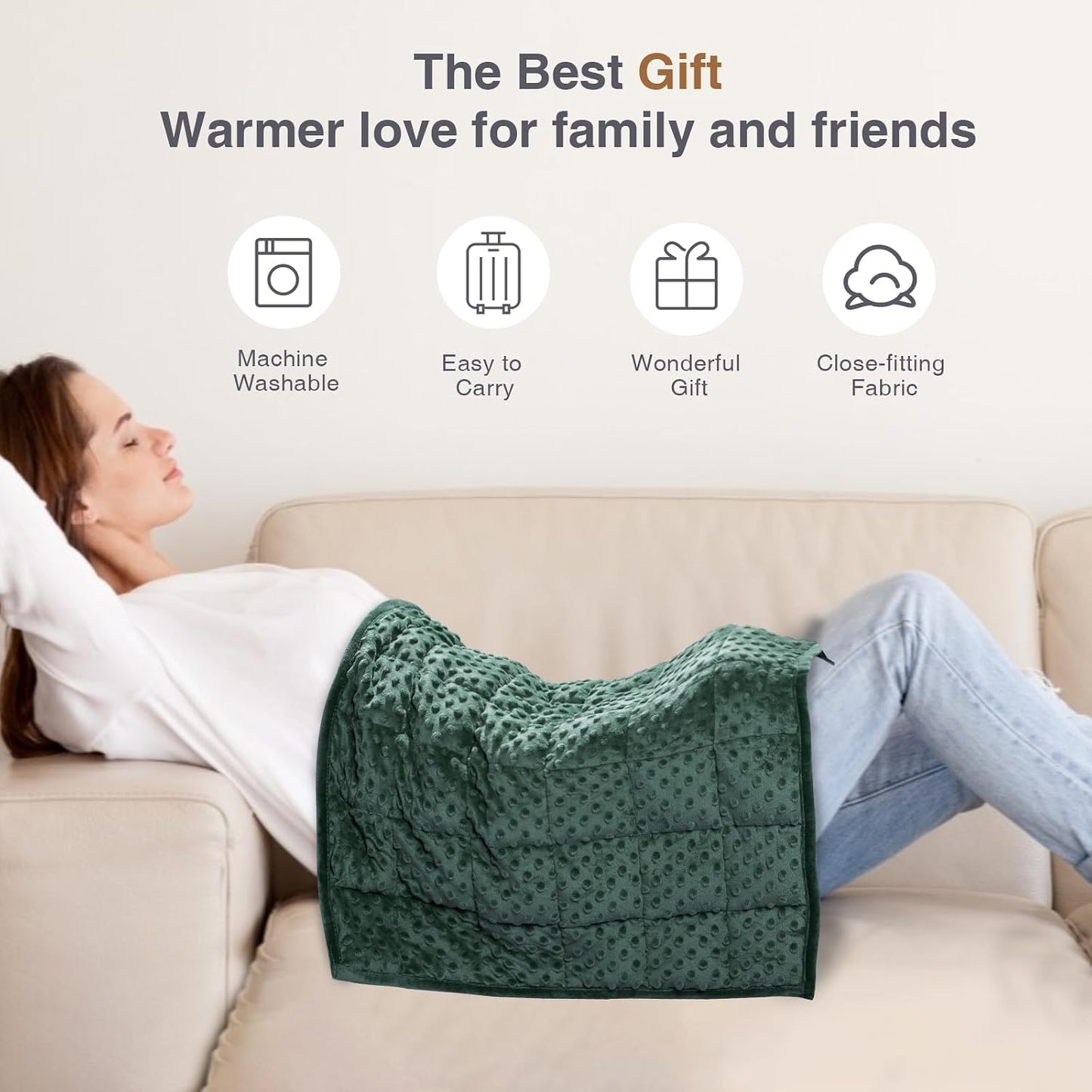Alomidds Weighted Lap Blanket 7lbs, Cozy Luxury Breathable Weighted Blanket for Adults, Weighted Lap Pad for Travel, Relaxation, Sleeping, Purple, 29" x 24"