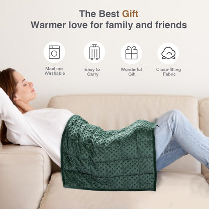 Alomidds Weighted Lap Blanket 7lbs, Cozy Luxury Breathable Weighted Blanket for Adults, Weighted Lap Pad for Travel, Relaxation, Sleeping, Purple, 29" x 24"