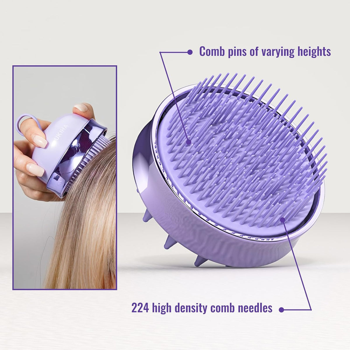 SHINLEA 2 in 1 Scalp Massager Hair Growth,Scalp Scrubber with Soft Silicone Bristles for Dandruff Removal,Shampoo Brush for Exfoliation,Head Massager for Both Wet and Dry Use (Black)