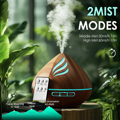 𝟔𝟖%𝐨𝐟𝐟 Essential Oil Scent Diffuser: 500ML Aroma Diffuser for Home Bedroom - 14 Colors LED, Remote Control, Ultra-Quiet Cool Mist Scent Diffuser with Timer for Family - Camel