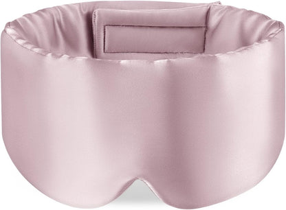 Zenssia 100% Mulberry Silk Sleep Mask Eye Mask for Man and Woman with Adjustable Headband, Full Size Large Sleep Mask & Blindfold for Total Blackout for All Night Sleep, Travel & Nap- Black