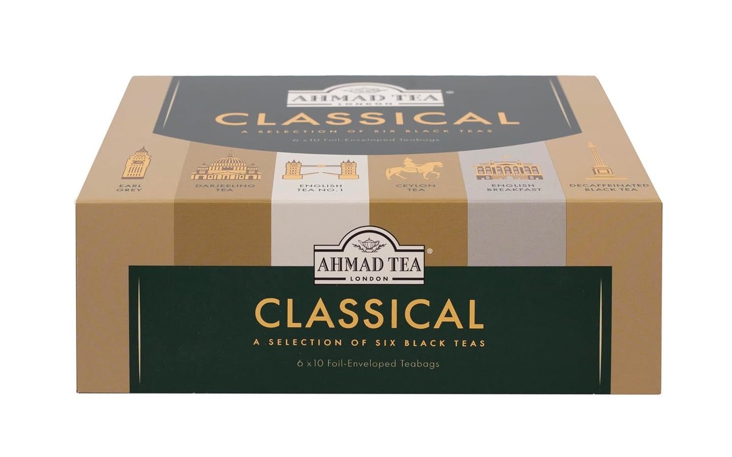 Ahmad Tea Variety Gift Box, 60 Foil Enveloped Teabags, Twelve Teas, 1 Count