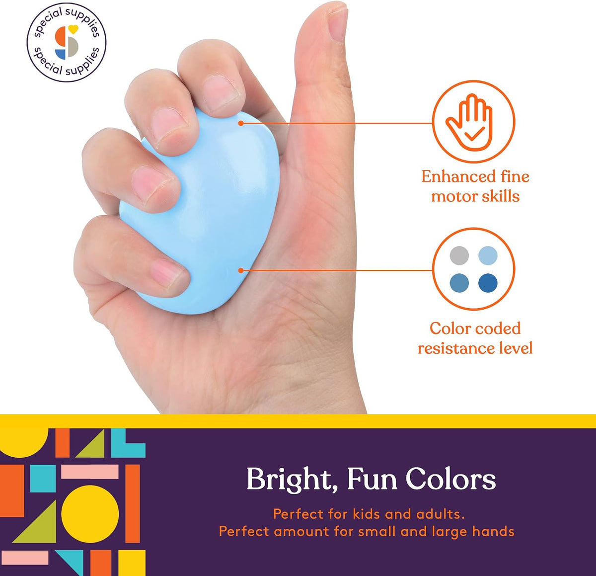 Special Supplies Therapy Putty for Kids and Adults - Resistive Hand Exercise Stress Relief Therapy Putty Kit, Set of 4 Strengths, Three Ounces of Each Putty