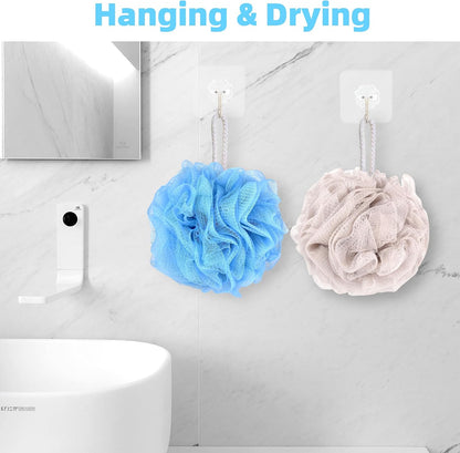 Chuya Bath Sponges Loofahs 70 Grams Large Size,4 Pack Shower Sponge Exfoliating Cleaning Bath Loofa Body Scrubber Balls for Women Men Children Washing
