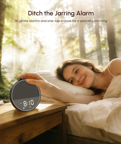 Sound Machine - Alarm Clock White Noise Sound Machine for Sleep, Night Light, 30 Soothing Sounds, 10 Gentle Alarms, Sleep Timer, Screen-Free Sleep Routine for Adults, Travel, Nightstand, Office