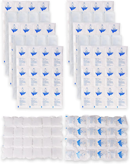 Reusable Ice Packs for Shipping & Coolers Dry Ice for Shipping Frozen Food Cold Pack for Lunch Bags, Long Lasting Cold Ice Pack Sheets for Transport Food (10 Sheets x 16 Cells)