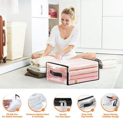 SpaceWhisper Clear Sheet Storage Bags, 6 Pack, 15.7 x 13.8 x 3.9 in