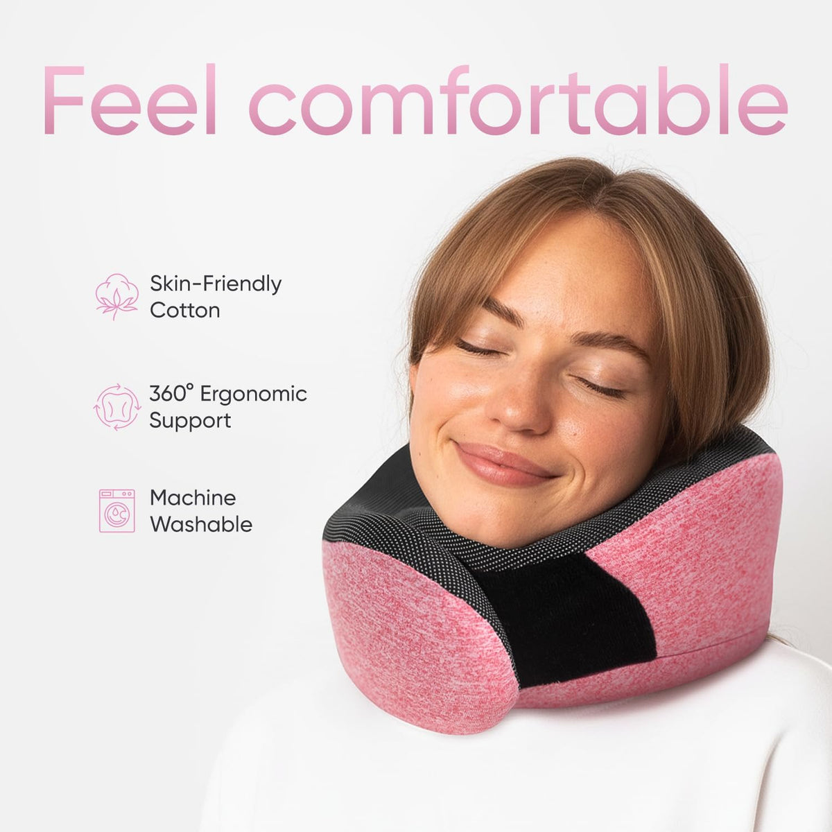Proglobe Travel Neck Pillow for Airplanes, Long Haul Flight Kit, Grey