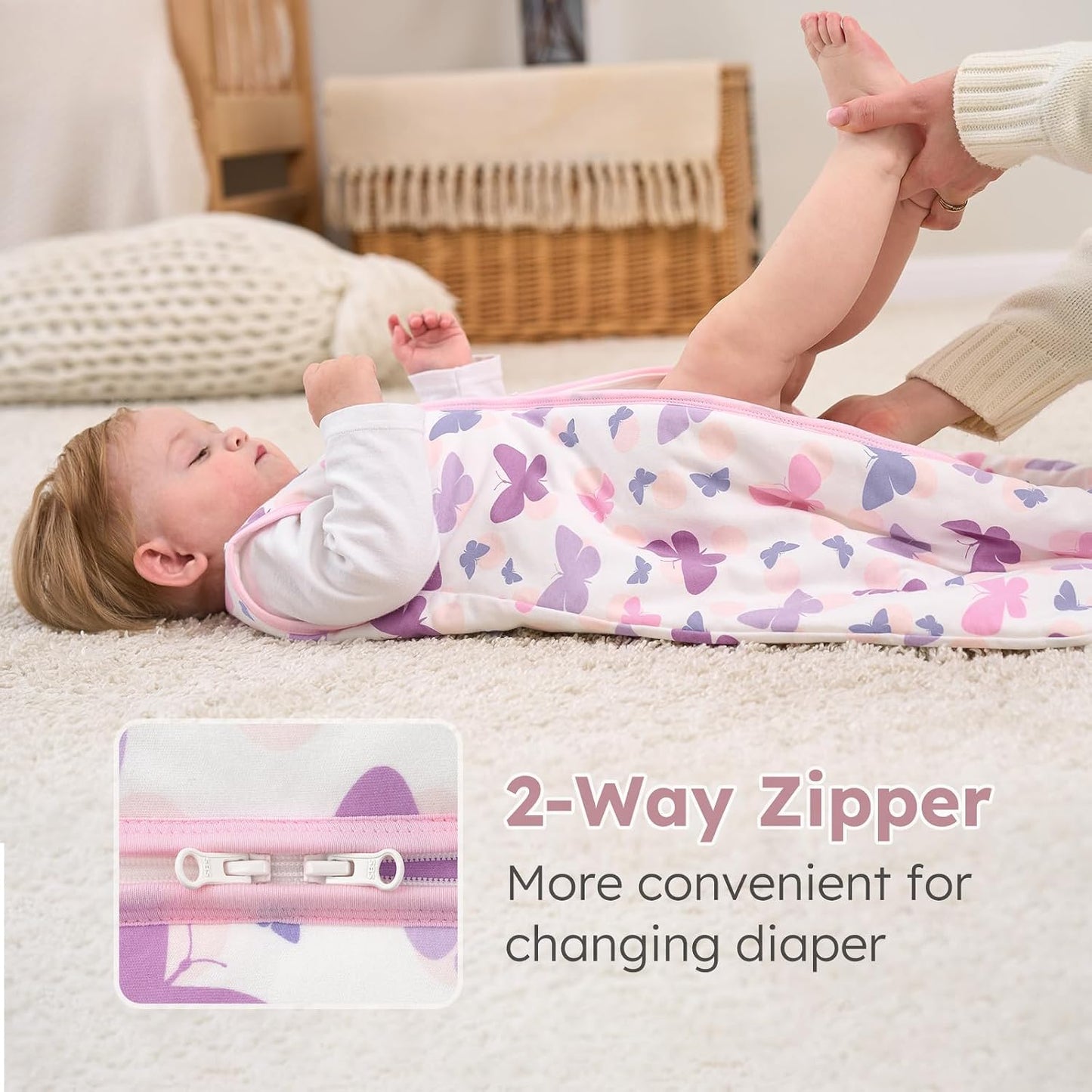 Yoofoss Baby Sleep Sack Baby Wearable Blanket 100% Cotton 2-Way Zipper Toddler Sleeping Sack