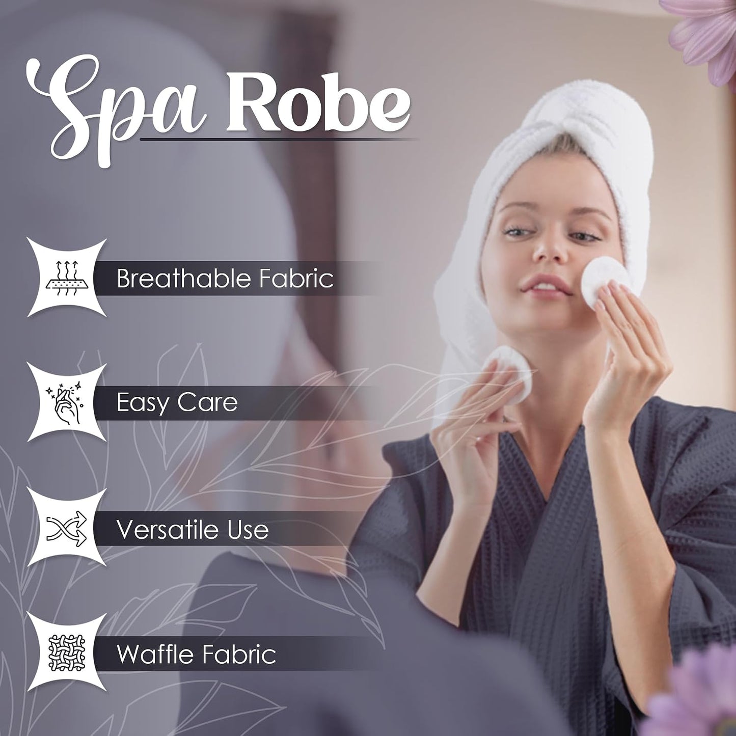 Waffle Knit Lightweight Kimono Spa & Bath Robes for Women and Men - Quick Dry - Soft