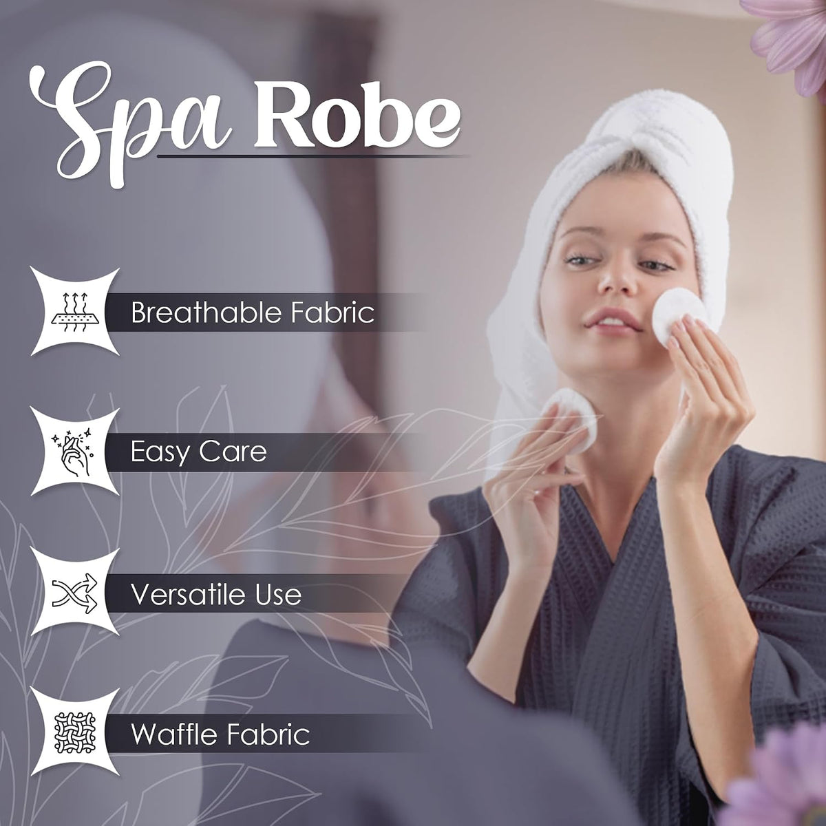 Waffle Knit Lightweight Kimono Spa & Bath Robes for Women and Men - Quick Dry - Soft