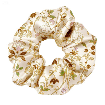 LILYSILK Silk Hair Scrunchies / Ties for Frizz & Breakage Prevention, 100% Mulberry, No Damage, Elastic ponytail Holders, 1Pc, Coffee - Colors B