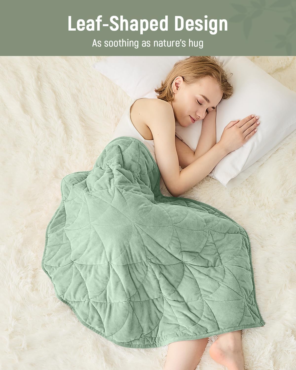 Weighted Lap Blanket 7 lbs for Adults, Luxury Soft Small Weighted Blanket, Compact Portable Weighted Lap Pad for Relaxation, Sleeping, Travel, All-Season Use, Forest Green, 40" x 52"