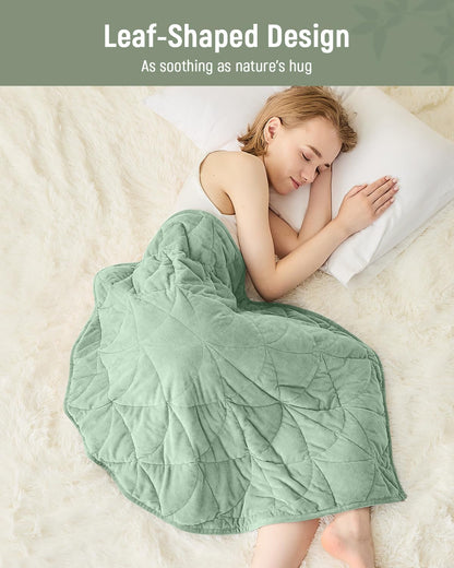 Weighted Lap Blanket 7 lbs for Adults, Luxury Soft Small Weighted Blanket, Compact Portable Weighted Lap Pad for Relaxation, Sleeping, Travel, All-Season Use, Forest Green, 40" x 52"