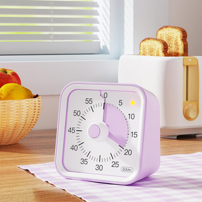 Visual Timer for Kids with Pause Function, 60 Minute Countdown Timer for Kids Desk Study, Teaching, Kitchen Cooking, Office Meetings, Time Management for ADHD (White)