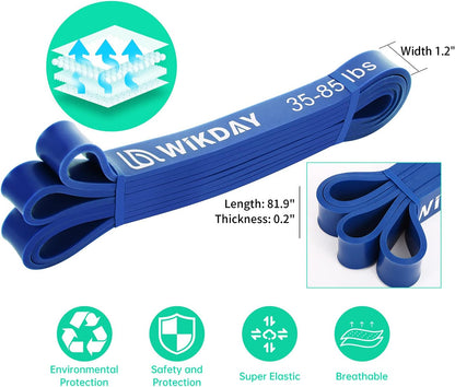 WIKDAY Resistance Bands for Working Out, Exercise Bands, Workout Bands, Pull Up Assistance Bands for Body Stretching Training Physical Therapy Muscle Training for Men & Women