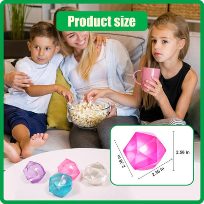 3pack Stress Cube Squishy Stress Balls for Adults Kids Fidget Toy for Your Best Mellow and Chill -Ice Cubes-Square Shape with Filling in Pink Purple Blue (3pcs Cube )