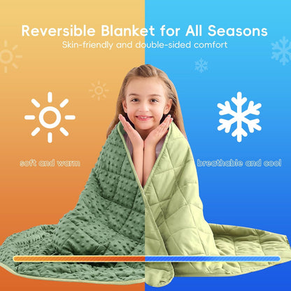 yescool Weighted Lap Pad 2 lb Blue Small Lap Blanket, Weighted Lap Blanket Cooling Heating Weighted Throw Blankets, Minky Blankets Gifts for Travel Outdoor Indoor, 20 * 30in