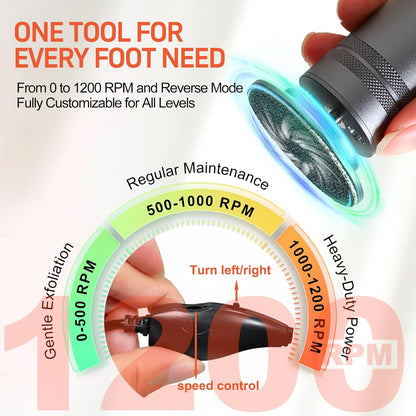 Electric Foot Callus Remover 36W, 1200RPM Heavy Duty Metal Grinder