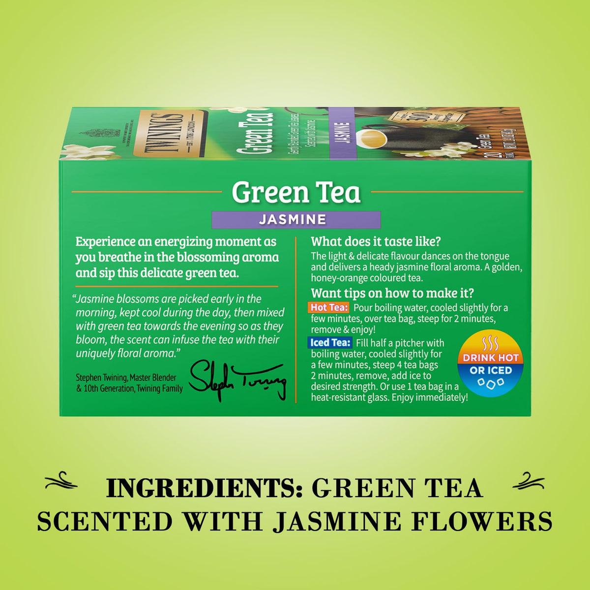 TWININGS TEA, TEA,GREEN,JASMINE 20 BAG