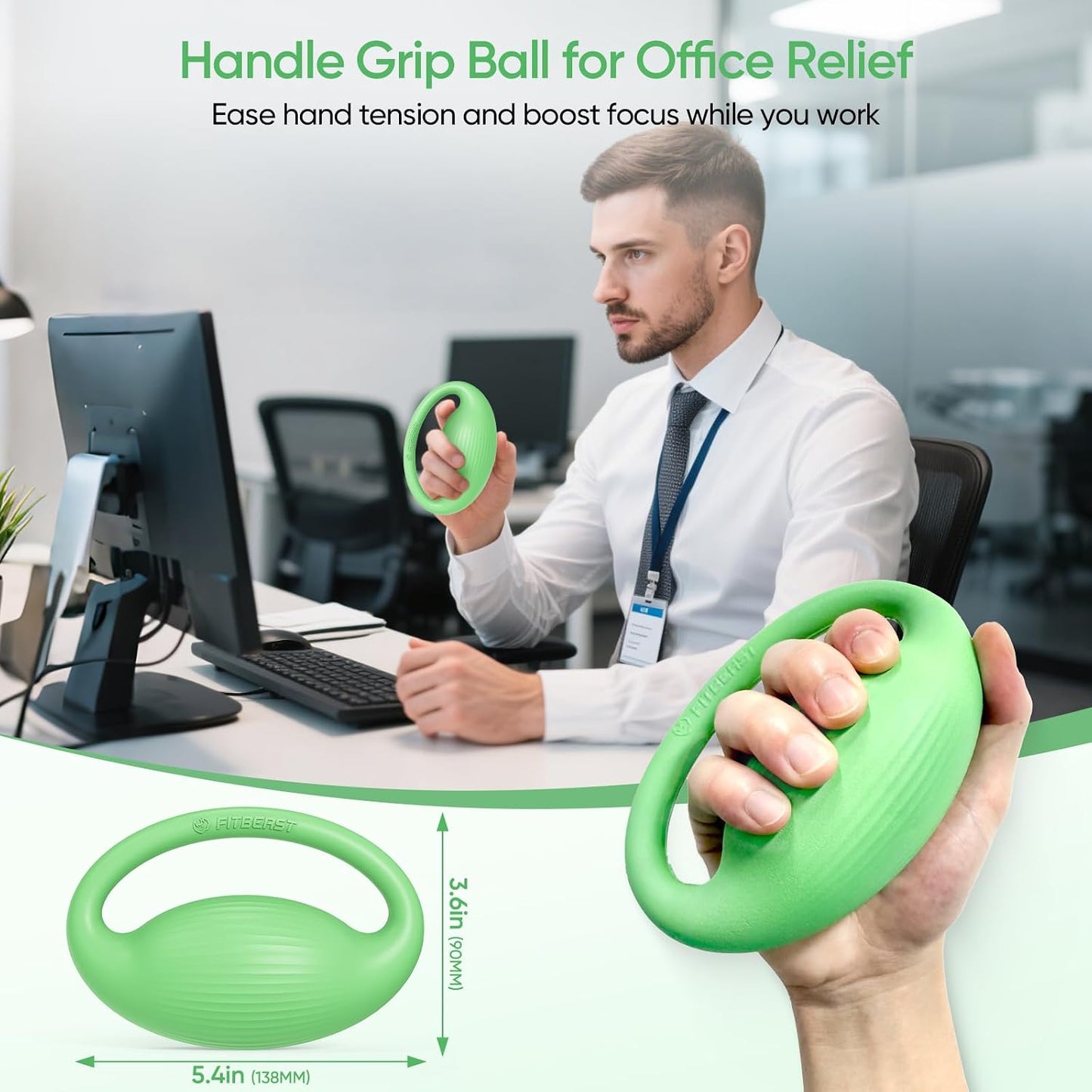 FitBeast Hand Exercise Ball Set–3 Pack Hand Squeeze Balls for Hand Therapy, Grip Strength, Finger & Wrist Training, Stress Balls for Adults, Ideal for Rehab, Arthritis, Carpal Tunnel