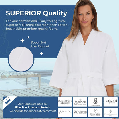 Monarch Unisex Chamois Microfiber Spa Kimono Robe
