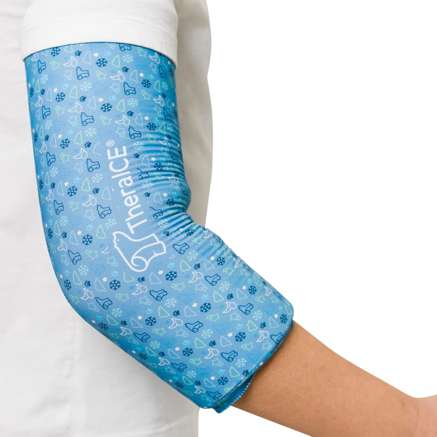 TheraICE Elbow Ice Pack Wrap Compression Sleeve for Injuries Reusable Gel Arm Cold Packs | Tennis Elbow Golfers & Cubital Tunnel, Tendinitis Pain Relief | Plus Shin Splints, Calf Strain | Women & Men