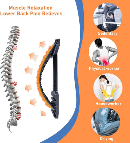 Back Stretcher for Lower Back Pain Relief - 4 Level Adjustable Spine Decompression & Cracking Device, Lumbar Support for Sciatica, Scoliosis and Posture Correction(Blue)