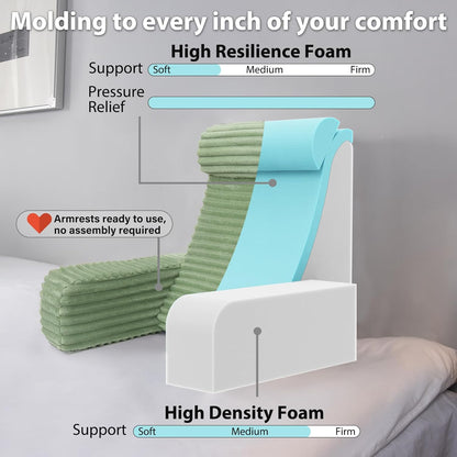 ENITYA 22" XL Back Pillow for Bed Sitting Up, Reading Pillow with Armrests & Big Pockets, Soft Back Support Chair, Ideal for Watching TV, Gaming, Nursing, Resting, Post Surgery, Dark Grey
