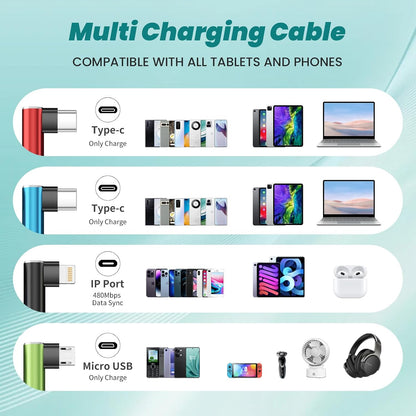4 in 1 Multi Charging Cable, 5FT Charging Cords for Multiple Devices